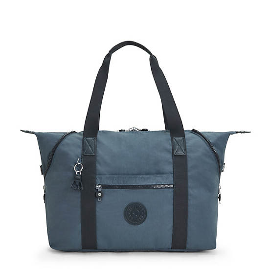 Bolso Tote Kipling Art Medium Iconic Azul Marino Grises | MX 1767NW